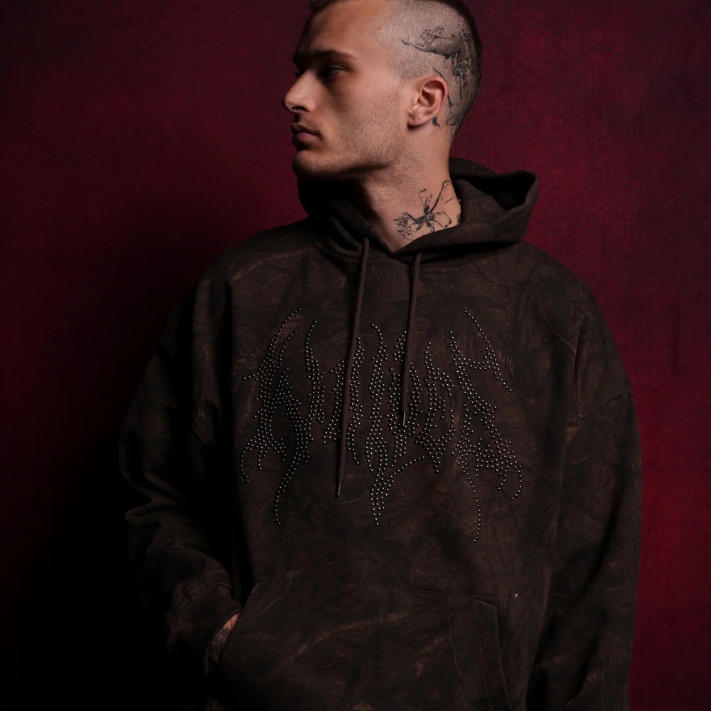 DARC SPORT HESH STUD "GRUNGE" HOODIE IN BROWN DRIFTWOOD FOREST CAMO SIZE LARGE - Picture 8 of 9